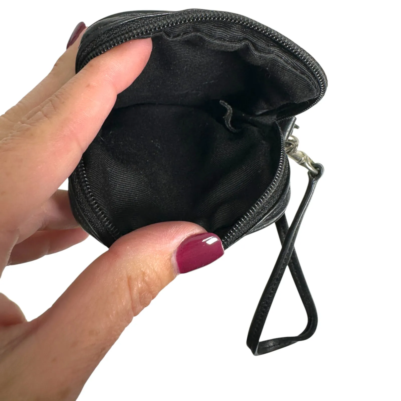 Coach Black Leather Micro Mini Wristlet Pouch Purse Bag Clutch - Image 2