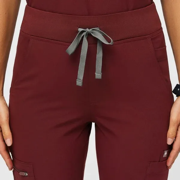NWT FIGS High Waisted Yola Skinny Scrub Pants - XSP - Burgundy - Image 8