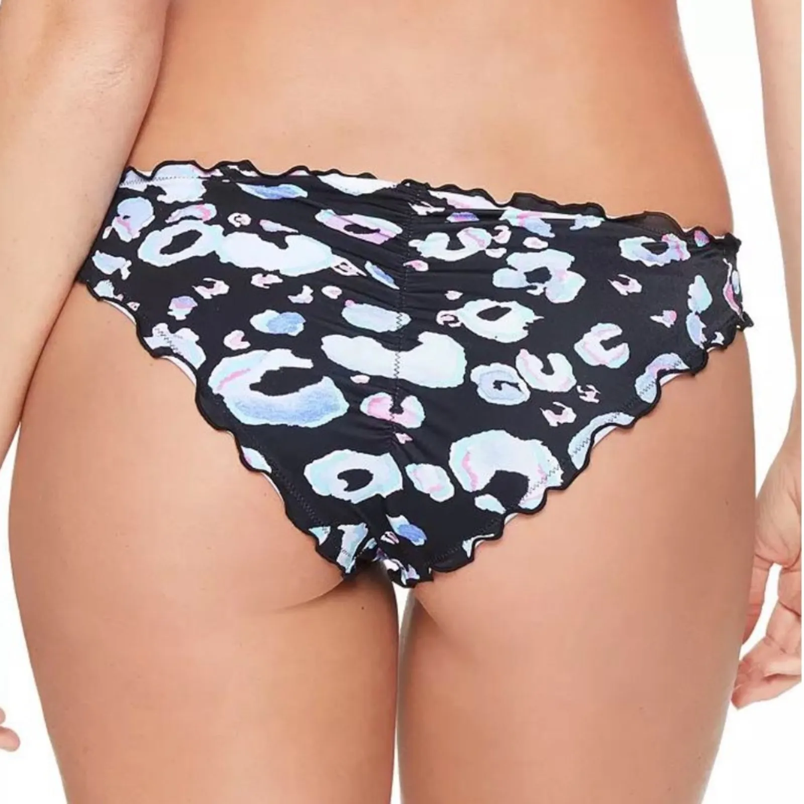 Salt + Cove Animal Ruffled Bikini Swim Bottom Black Size M - Image 2