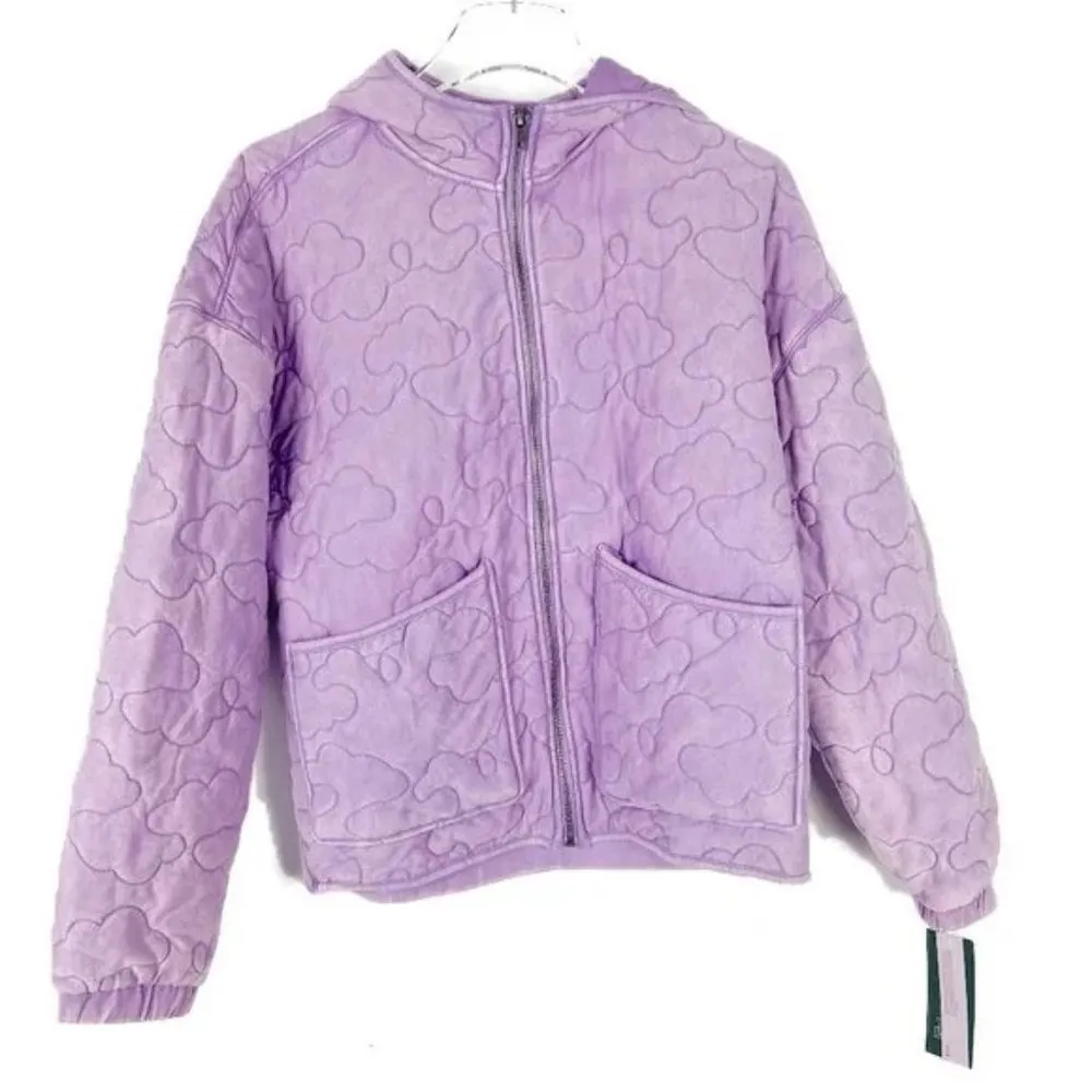 NWT Wild Fable Hooded Quilted Jacket Light Purple Full Zip Size Small S NEW - Image 2