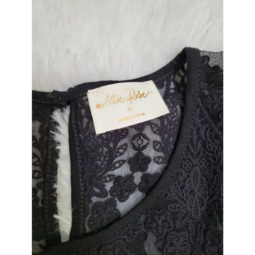 Allie Rose Size Medium Black Lace Top - Image 4