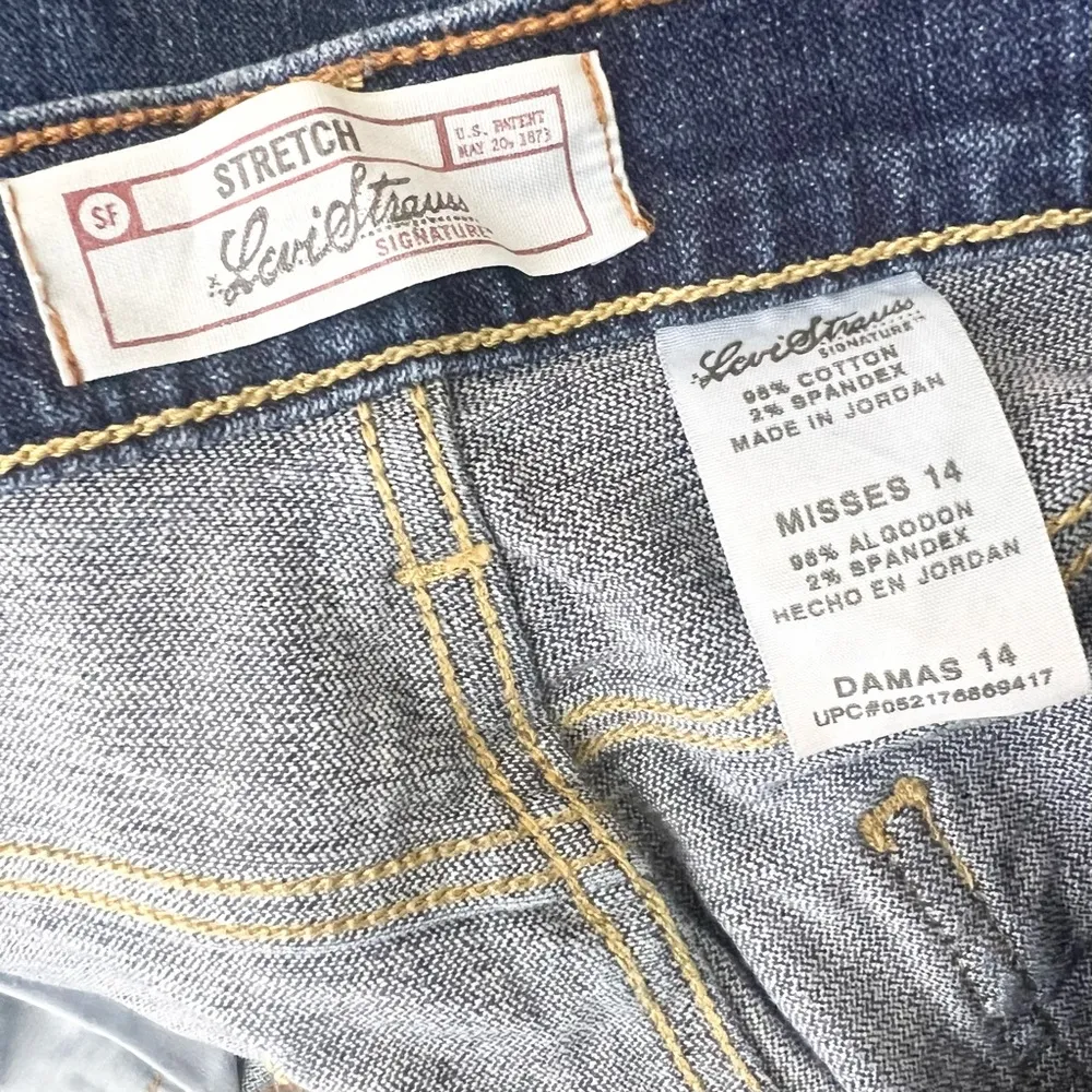 Levi Strauss Signature Blue Jean Stretch Denim Capri Pants Size 14 - Image 5