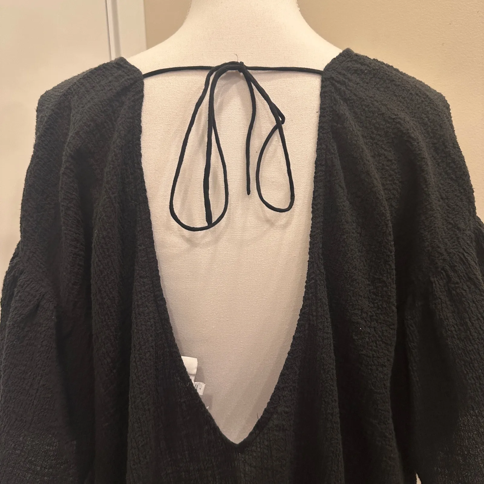 L’Academie Revolve Black Marva Textured Mini Dress Boho Resort Wear Beachy Large - Image 9