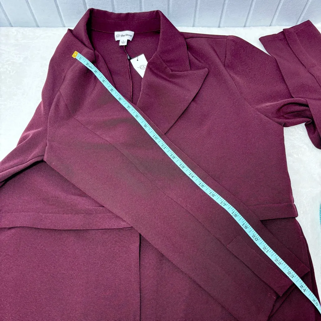 The Drop Elegant Burgundy Women's Convertible Blazer Size L Purple Size L - Image 11