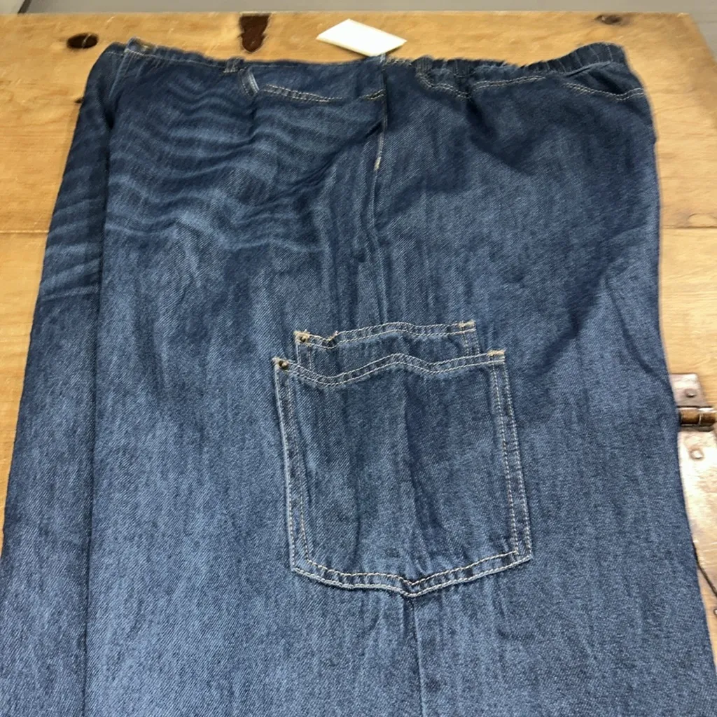 Westbound Dark Blue Relaxed Wide leg Frayed Hem Jeans Size 20W - Image 6