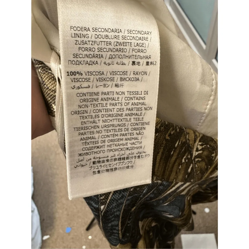 Salvatore Ferragamo NWT Silk Blend Foliage Printed Pants Size EU 42/US 8 - Image 9