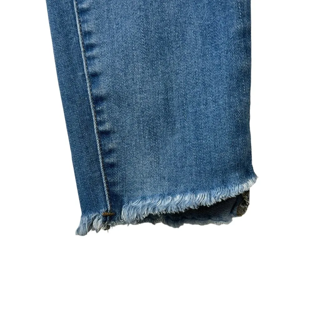 PacSun SZ 25 Ankle Jeggings Jeans Low-Rise Frayed Step Hems Zip-Fly Light Wash - Image 7