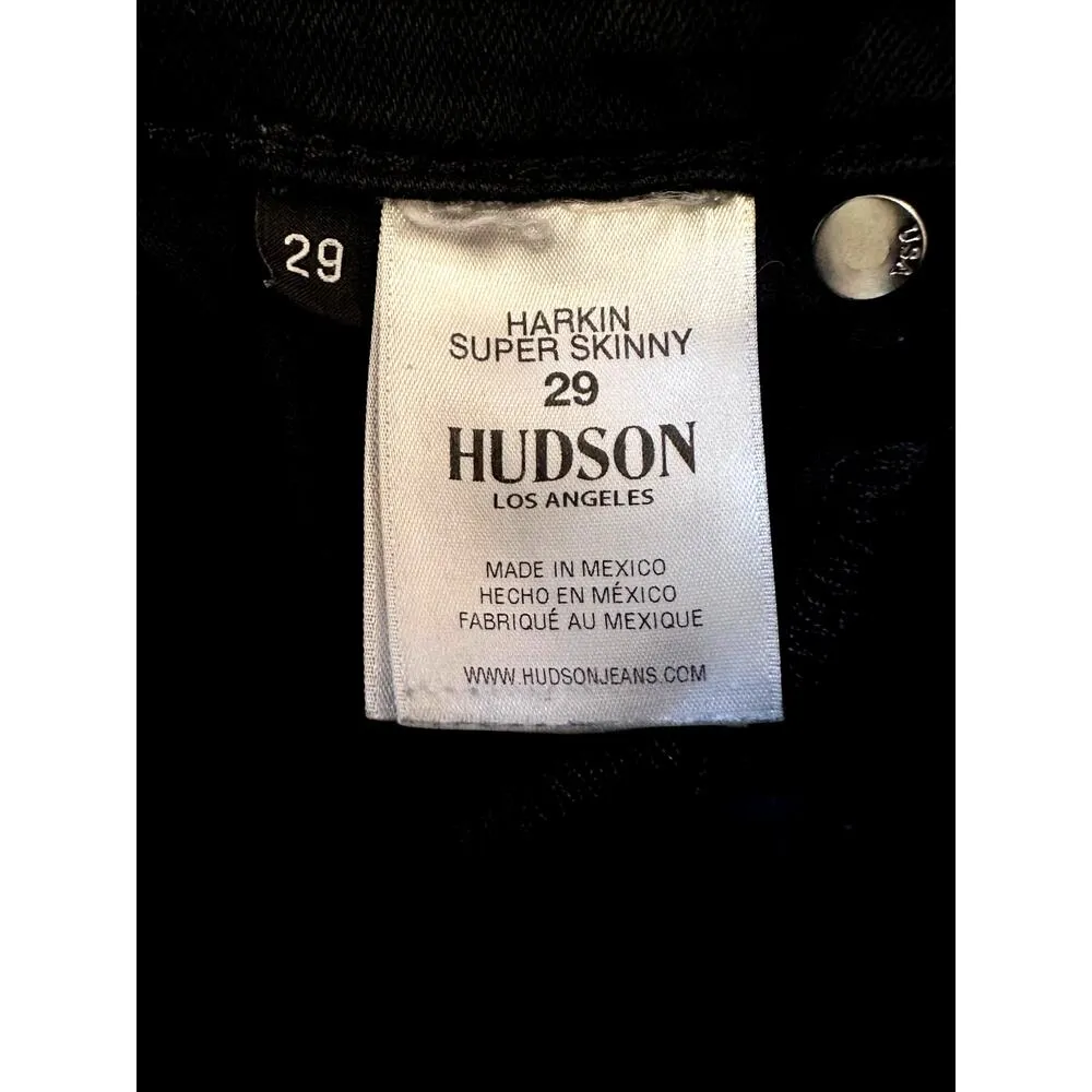 Hudson Harkin Super Skinny Crop Jean Cuffs Black Knight 29 - Image 16