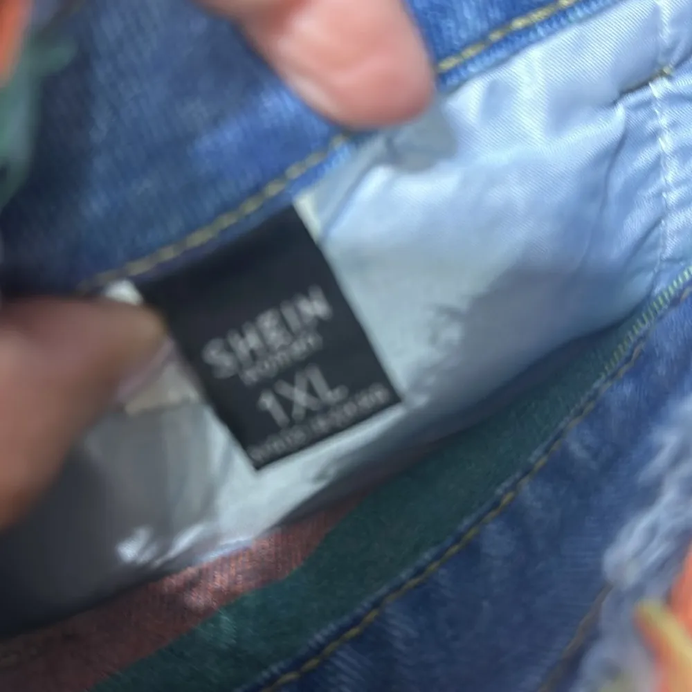 Neon Trimmed Distressed Raw Edge Denim Short - Image 11