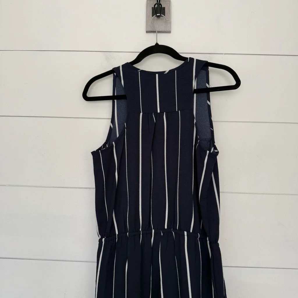 Iris Women’s Large Navy White Striped Jumpsuit - Image 5