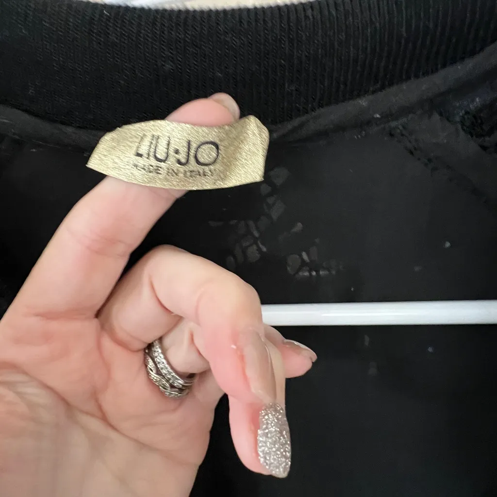 Liu Jo Black Mesh Bomber Jacket Size 42 - Image 4