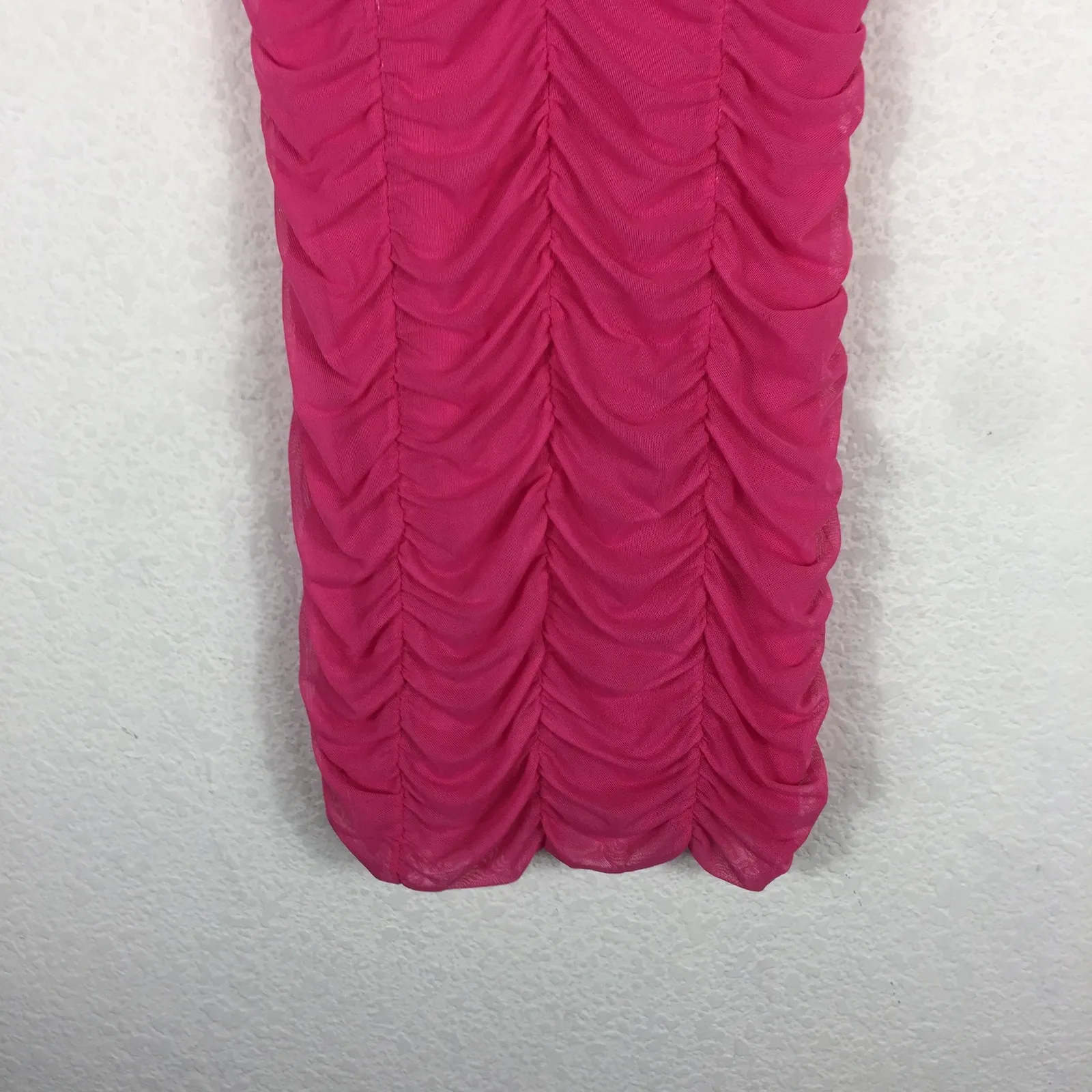 Zara Pink Ruched Mini Dress Size Large Tulle Corset Bustier Barbie Cocktail Y2K - Image 11