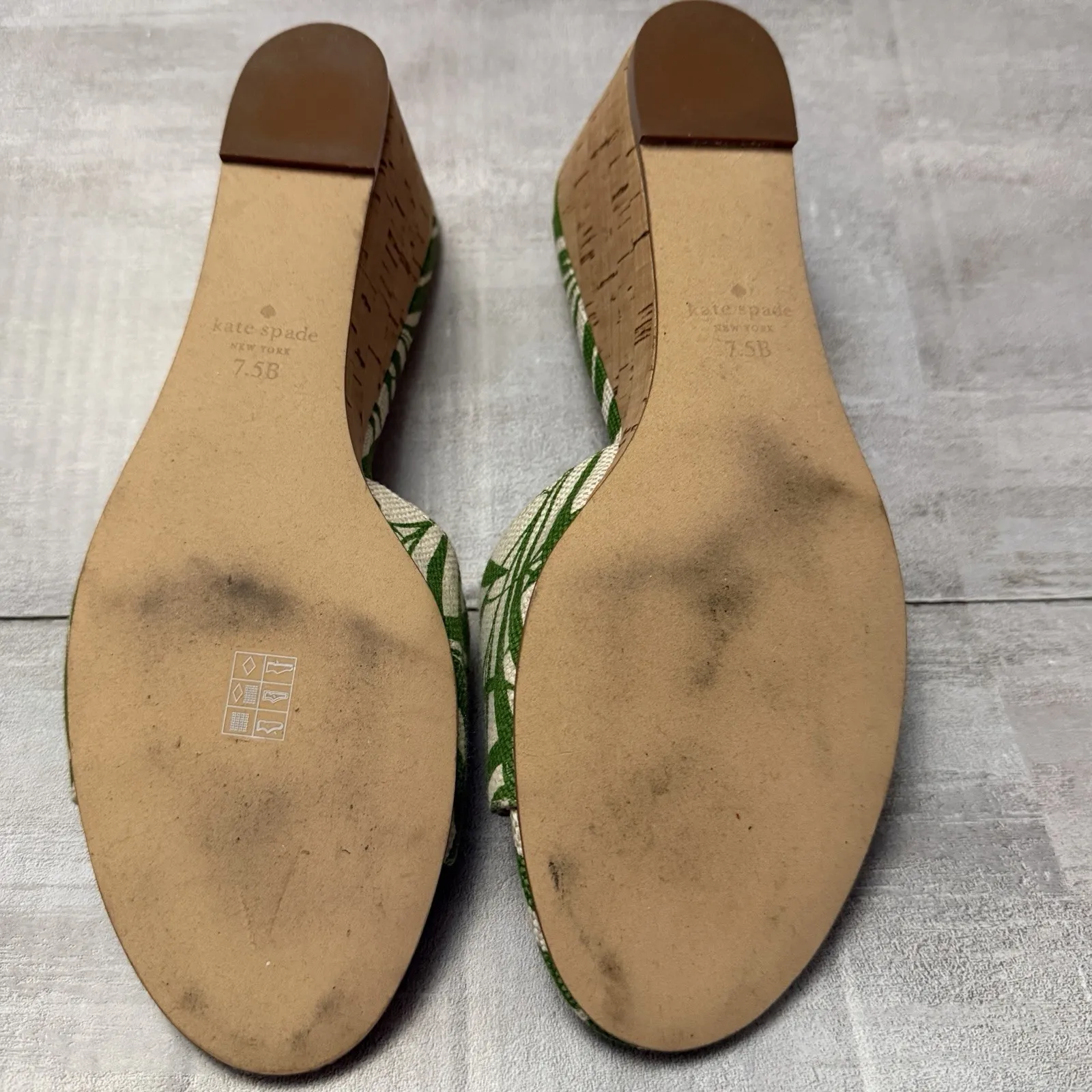 KATE SPADE Mileena Meena Palm Frond Cork Slide Wedge Sandal Shoes 7.5 NWOB Green - Image 8