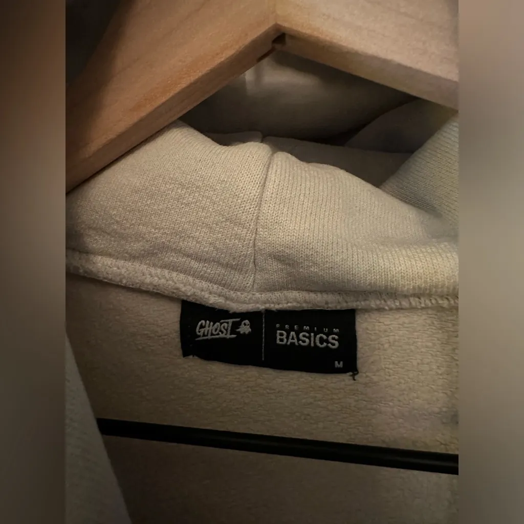 Ghost Premium Basics Cream Hoodie Size M - Image 2