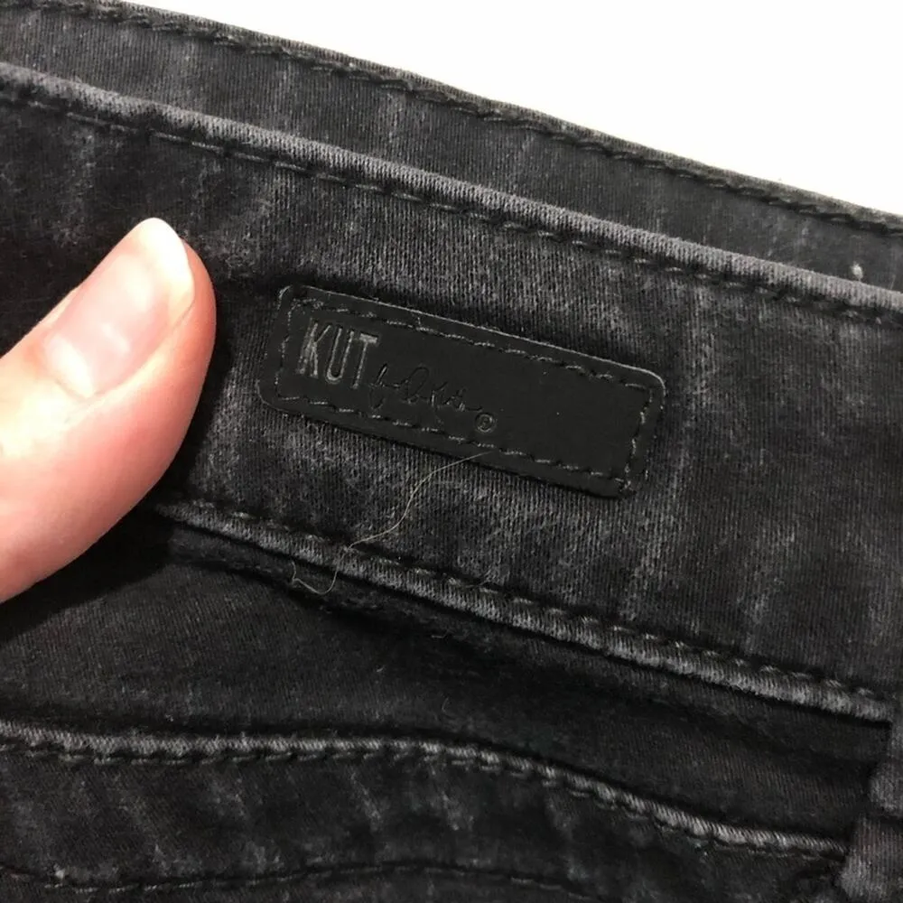 Kut From The Kloth Stevie Straight Leg Black Jeans Womens 2P High Rise Classic - Image 3