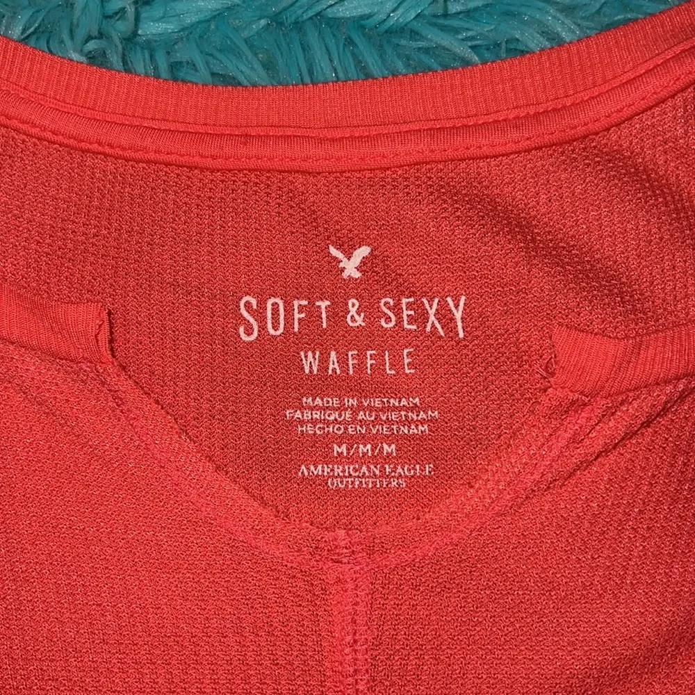 American Eagle Long Sleeve Waffle Shirt - Image 2