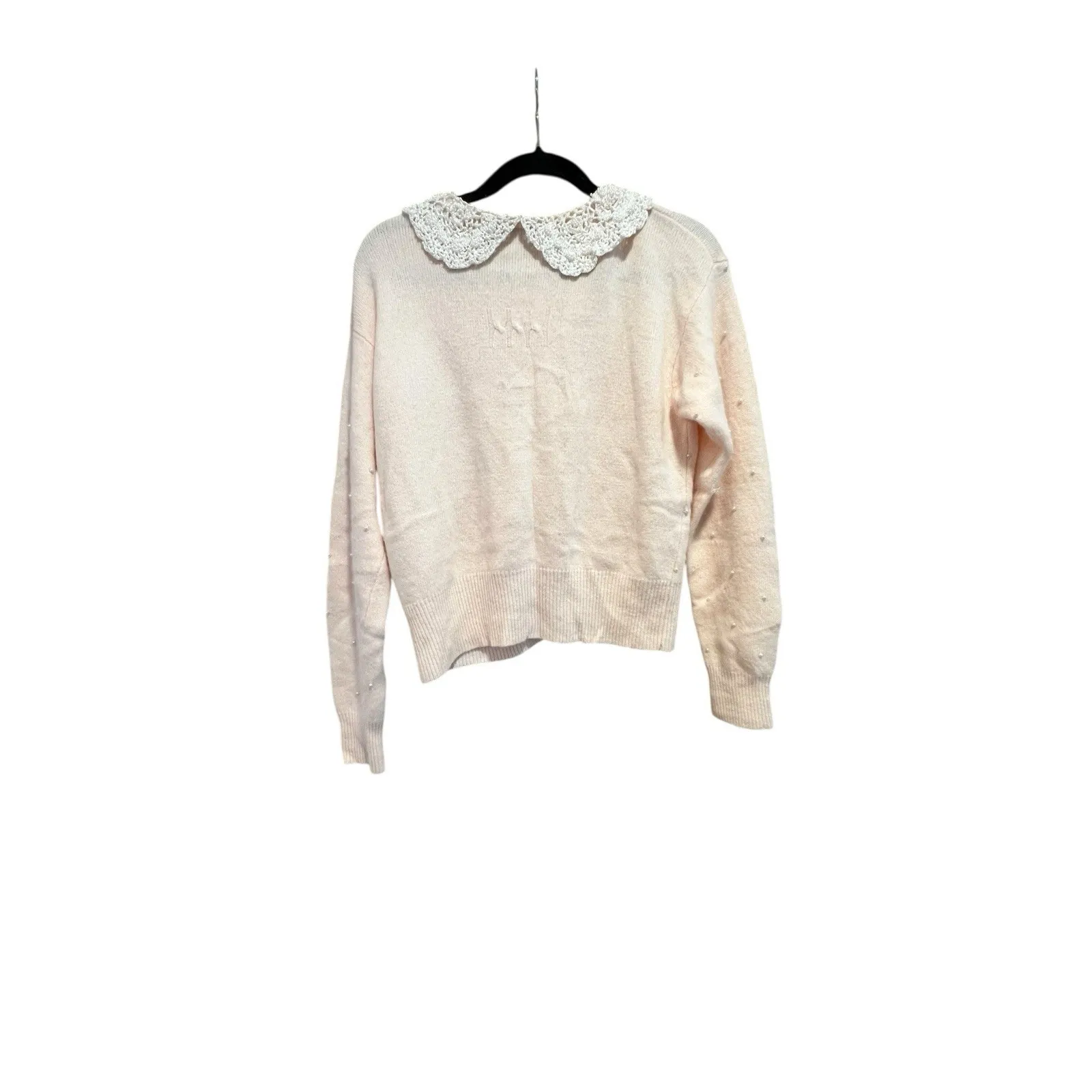 Vintage Marisa Christina Classic Pink Wool/Angora Sweater Pearl Cardigan Medium - Image 4