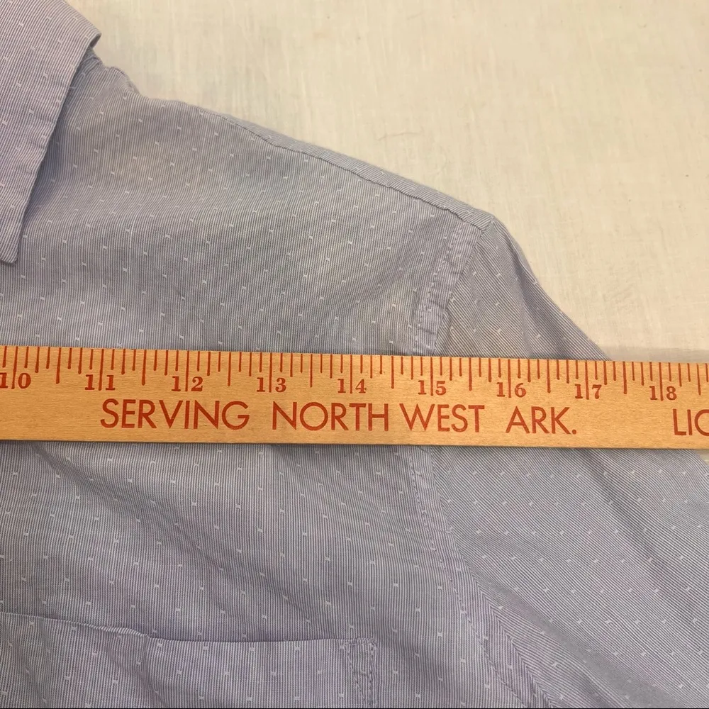 ATM Striped Button Down Boyfriend Shirt Sz XS Blue Nautical Classic City Girl White - Image 6