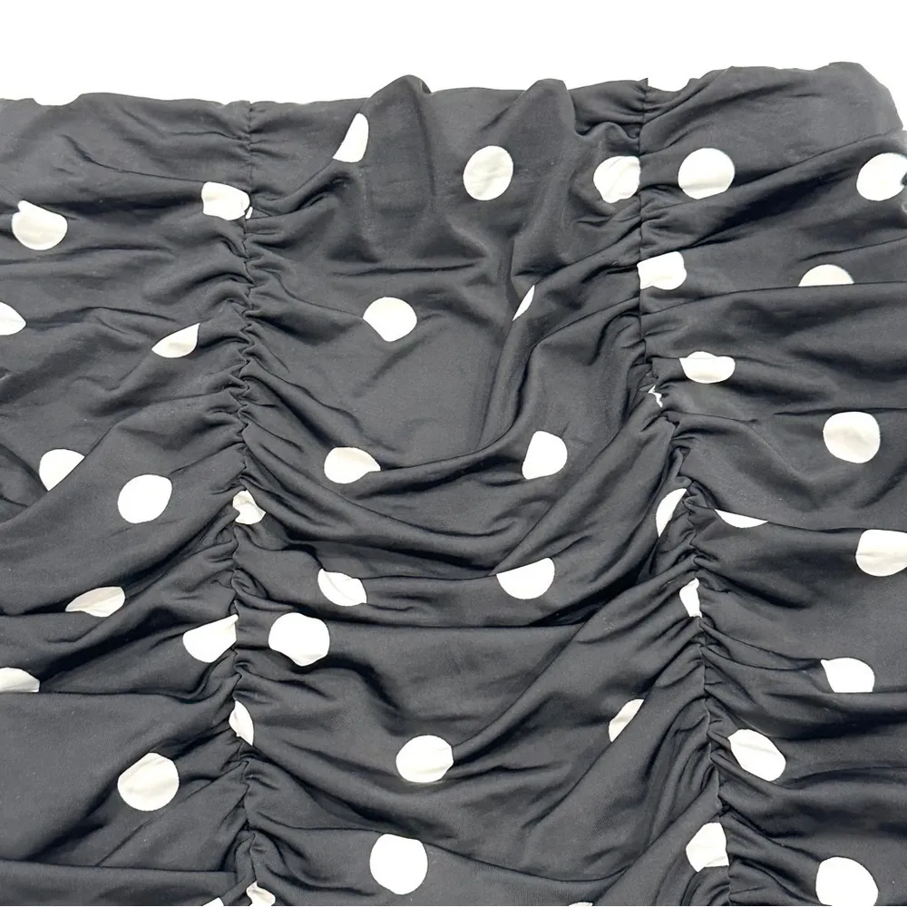 NWOT Abound Black & White Ruched Polka Dot Tube Top - Image 2