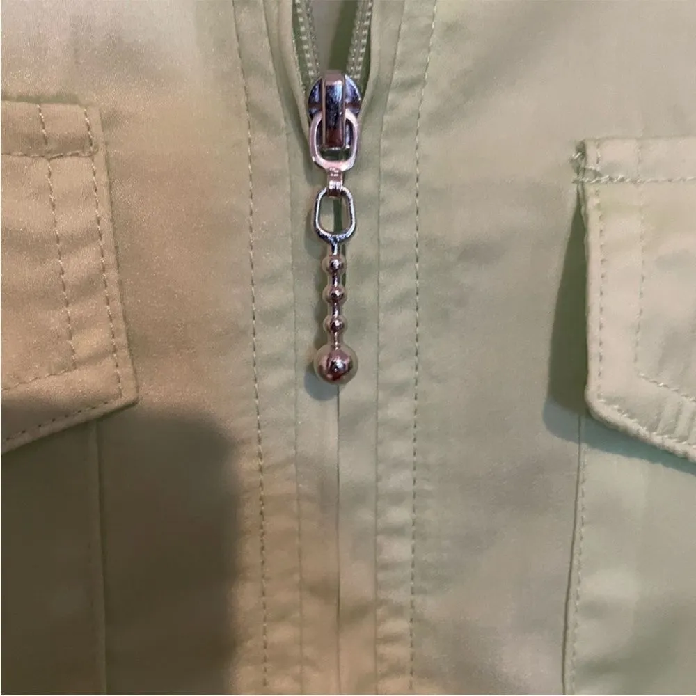 NWT Plush silky flight suit Romper M Green Size M - Image 3