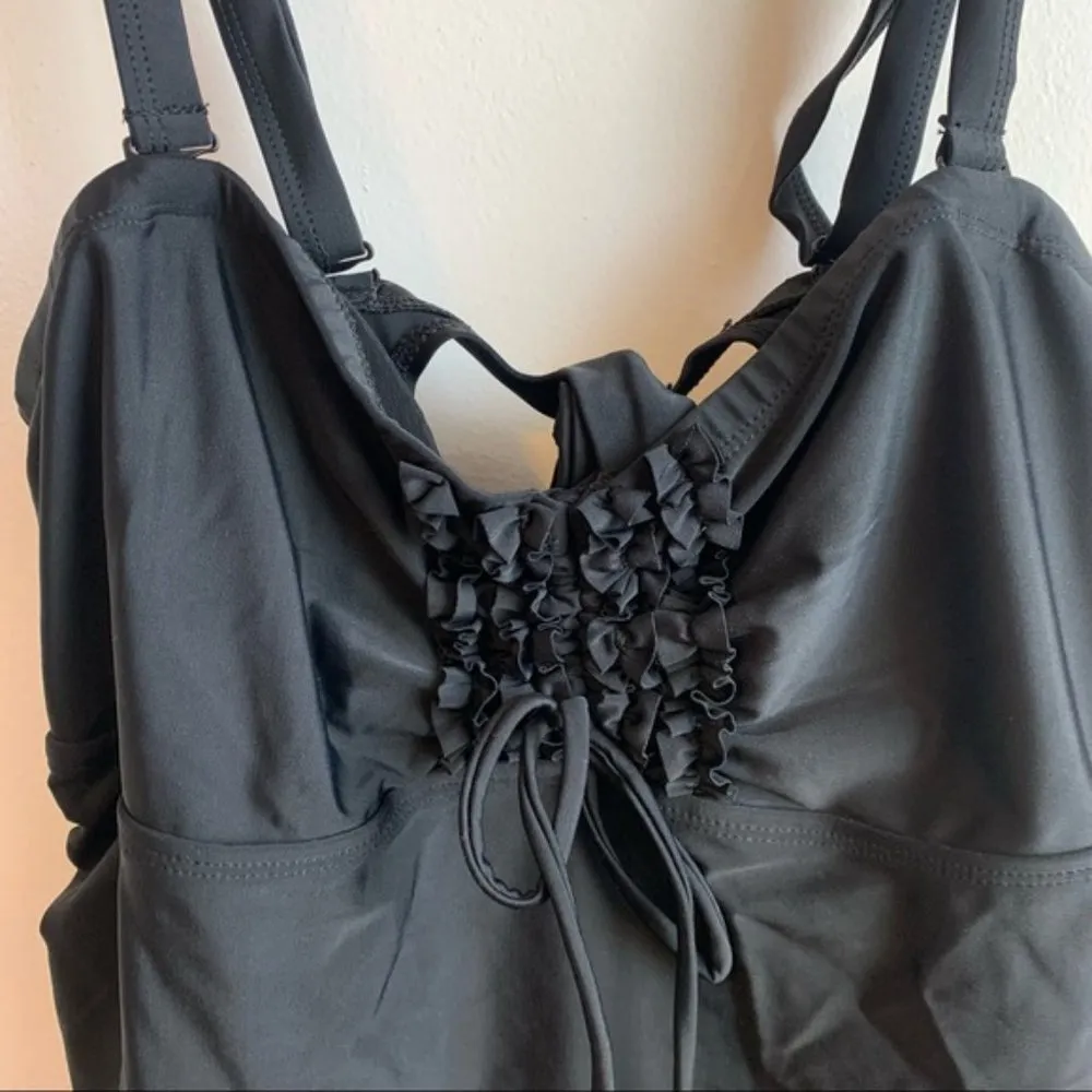 Torrid Black Ruffle Front Tankini Swimsuit - Image 7