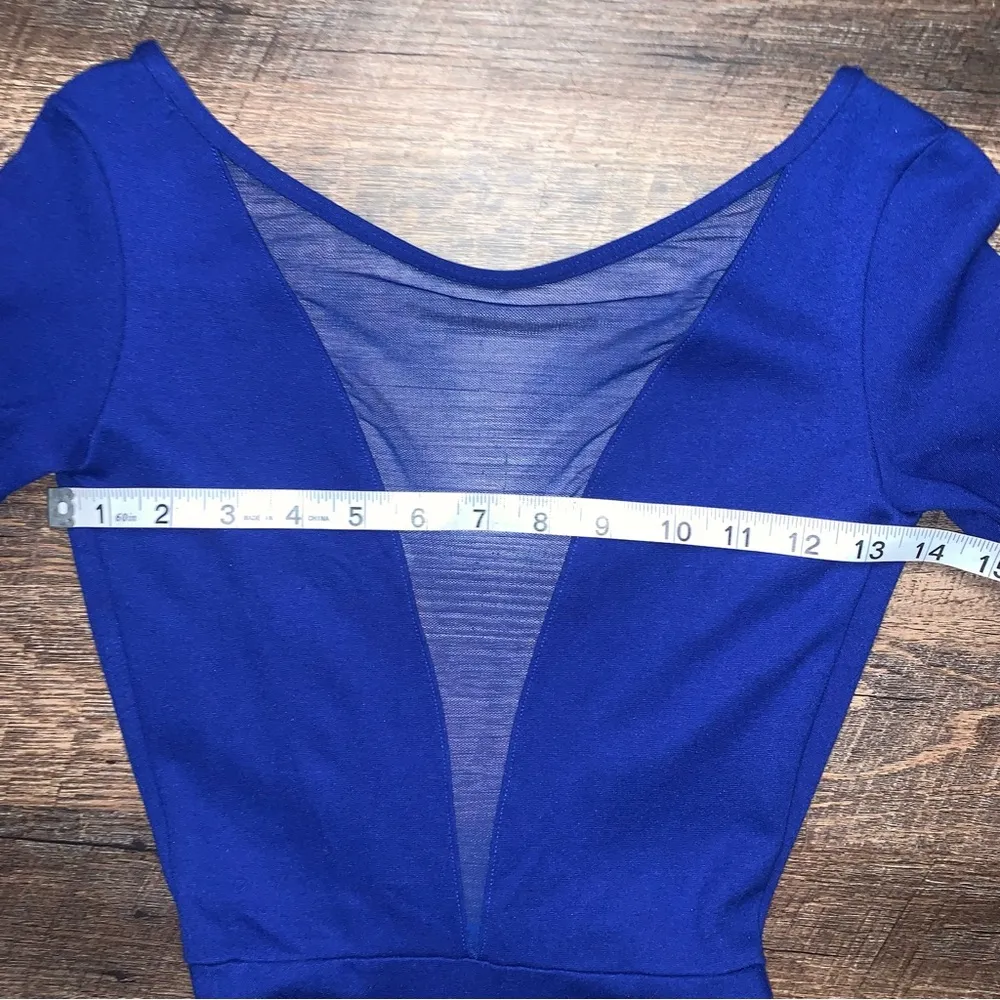 American Apparel Ponte Gloria V Skater Blue Dress Womens Sz Small New with Tags - Image 3