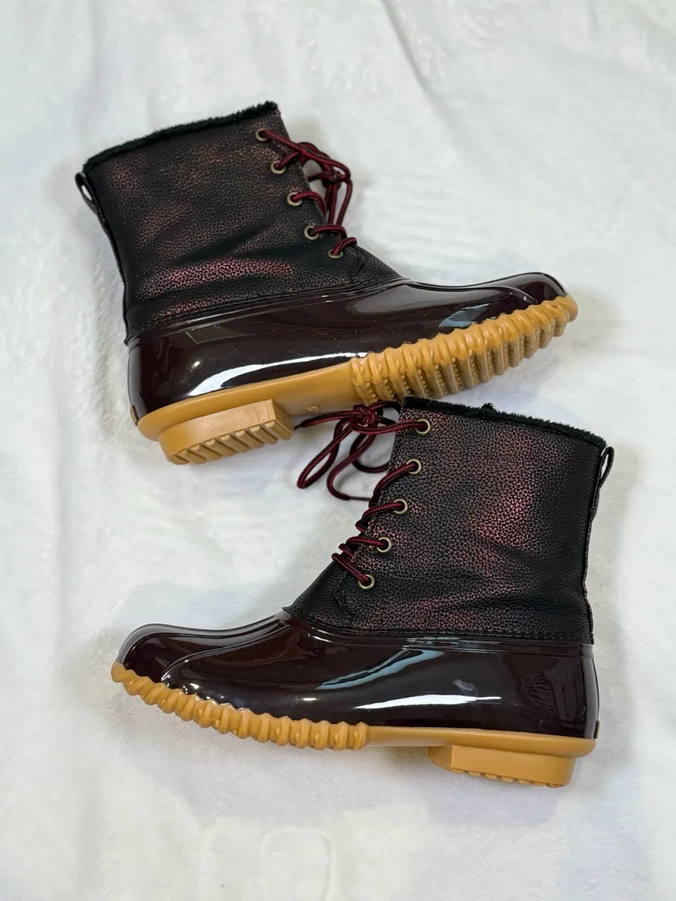 SPORTO Womens Duck Boots Waterproof Size‎ 9W Color Wine - Image 4