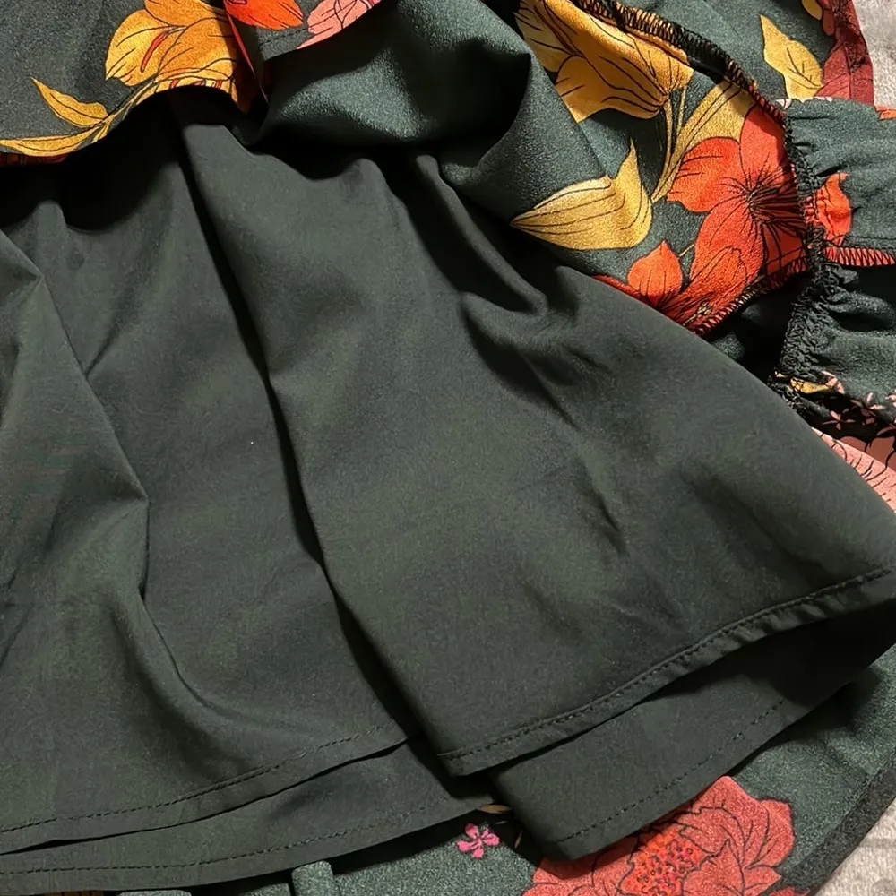 Jack by BB Dakota womens v-neck mini floral dress ruffled hem Easter fit & flare - Image 10