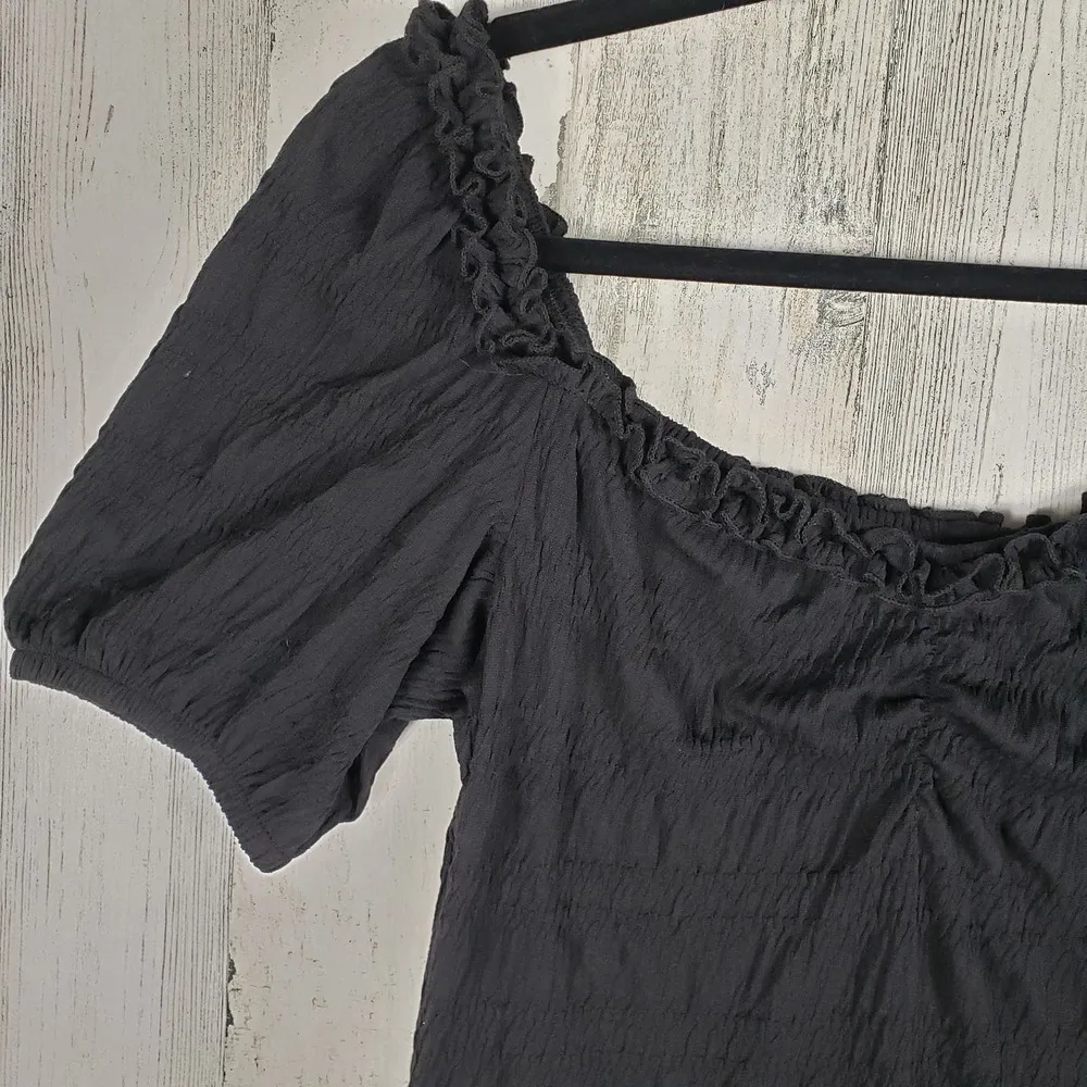 NWT Speechless Black Pucker Sweetheart Knit Short Sleeve Dress Women's Medium - Image 2