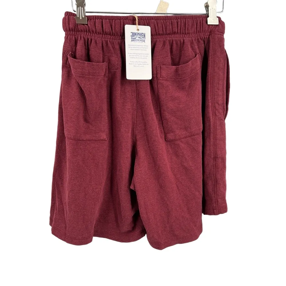 Jungmaven Shorts Burgundy Drawstring Waist Hemp Organic Cotton Extra Small New Red Size XS - Image 2