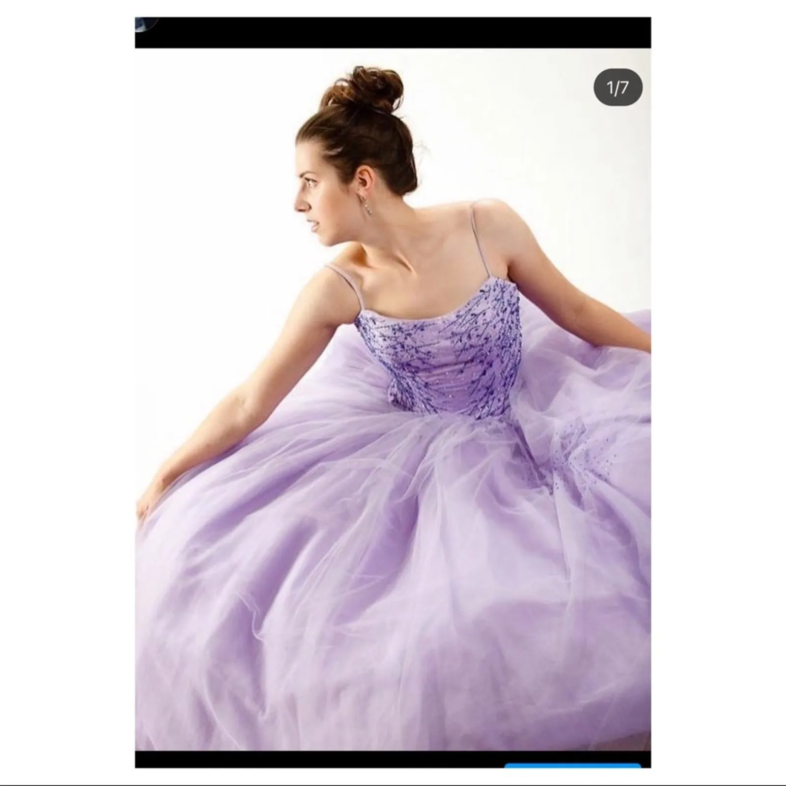 Y2K Purple tulle prom gown Size 2 - Image 4