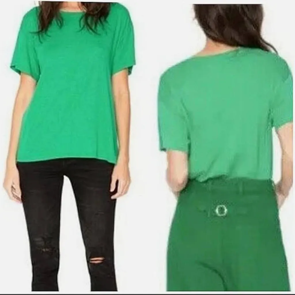 Sandrine Rose Green Short Sleeve Scoop Neck T - Image 2