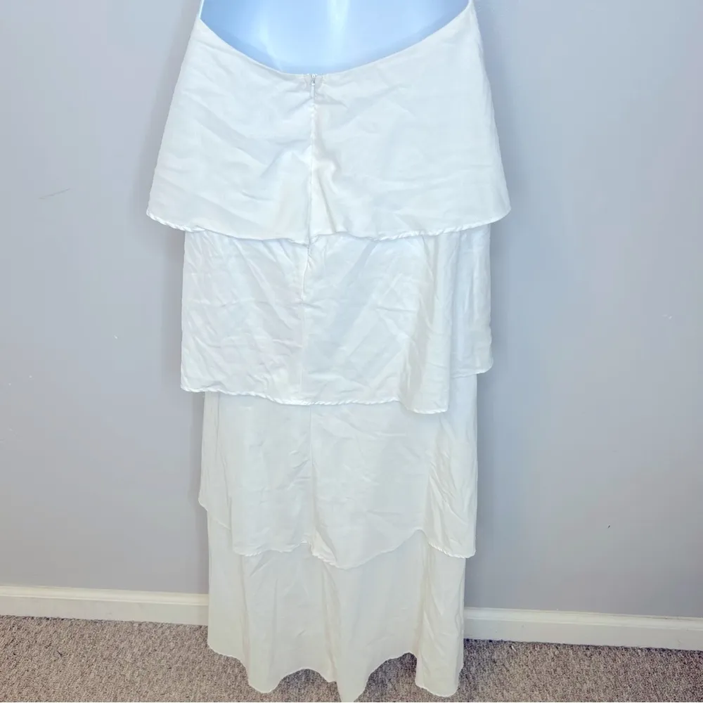 Bardot Cut-Out Tiered White Dress Size 8 - Image 12