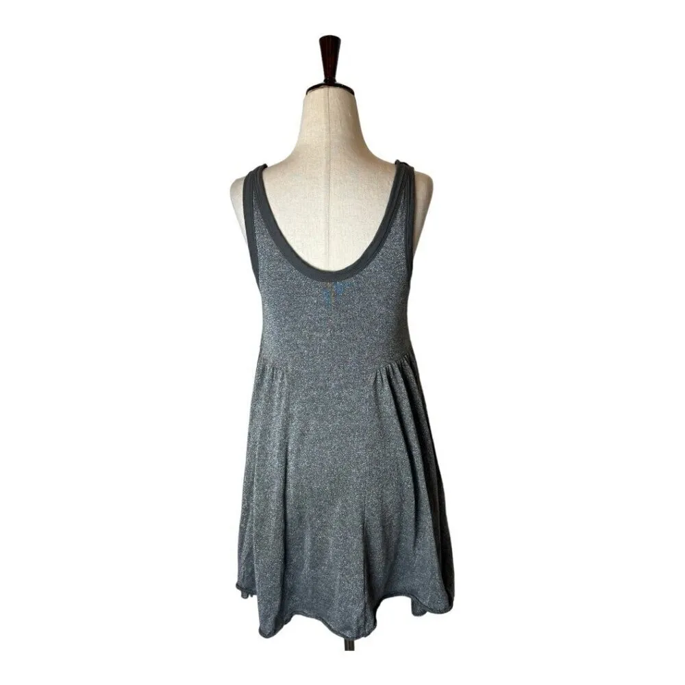 Free People Beach Dress Womens Small Silver Metallic Cruise Town Tank‎ Mini - Image 5