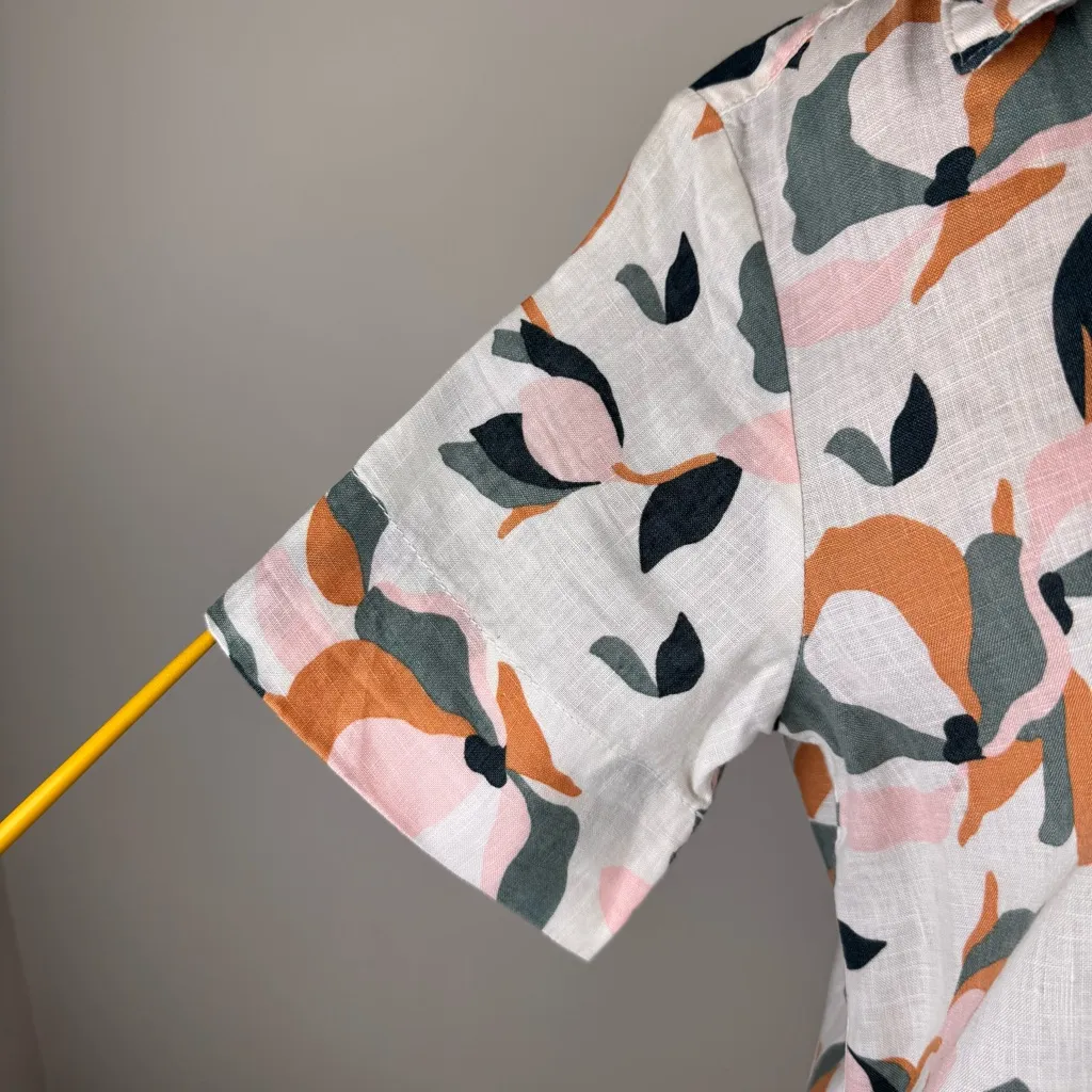 Rachel Zoe Linen Shirt Dress Sz S Short Sleeve Button Front Casual Lightweight‎ - Image 7