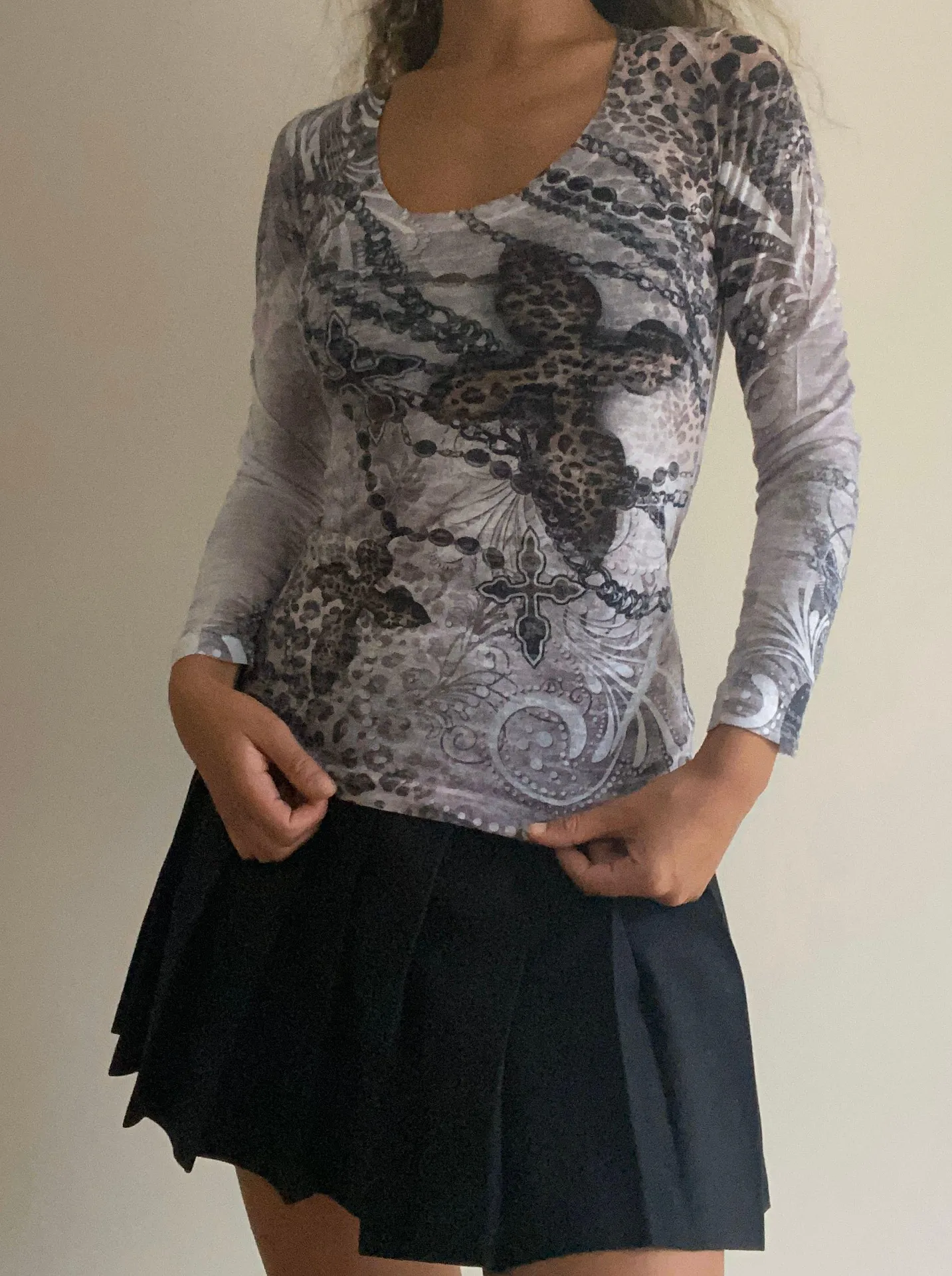 Cache Y2K Bejeweled Long Sleeve Shirt - Image 2