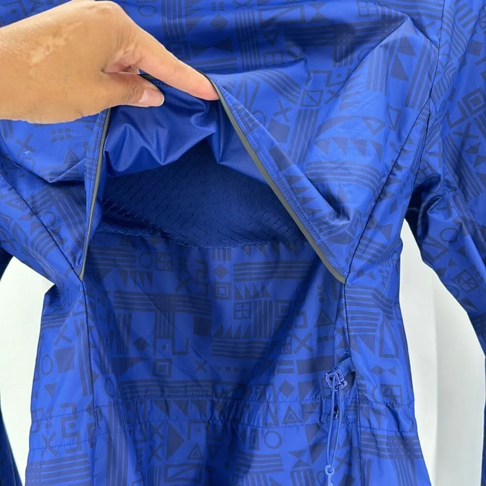 adidas Tokyo Print Running Jacket blue black longline adjustable size S - Image 10