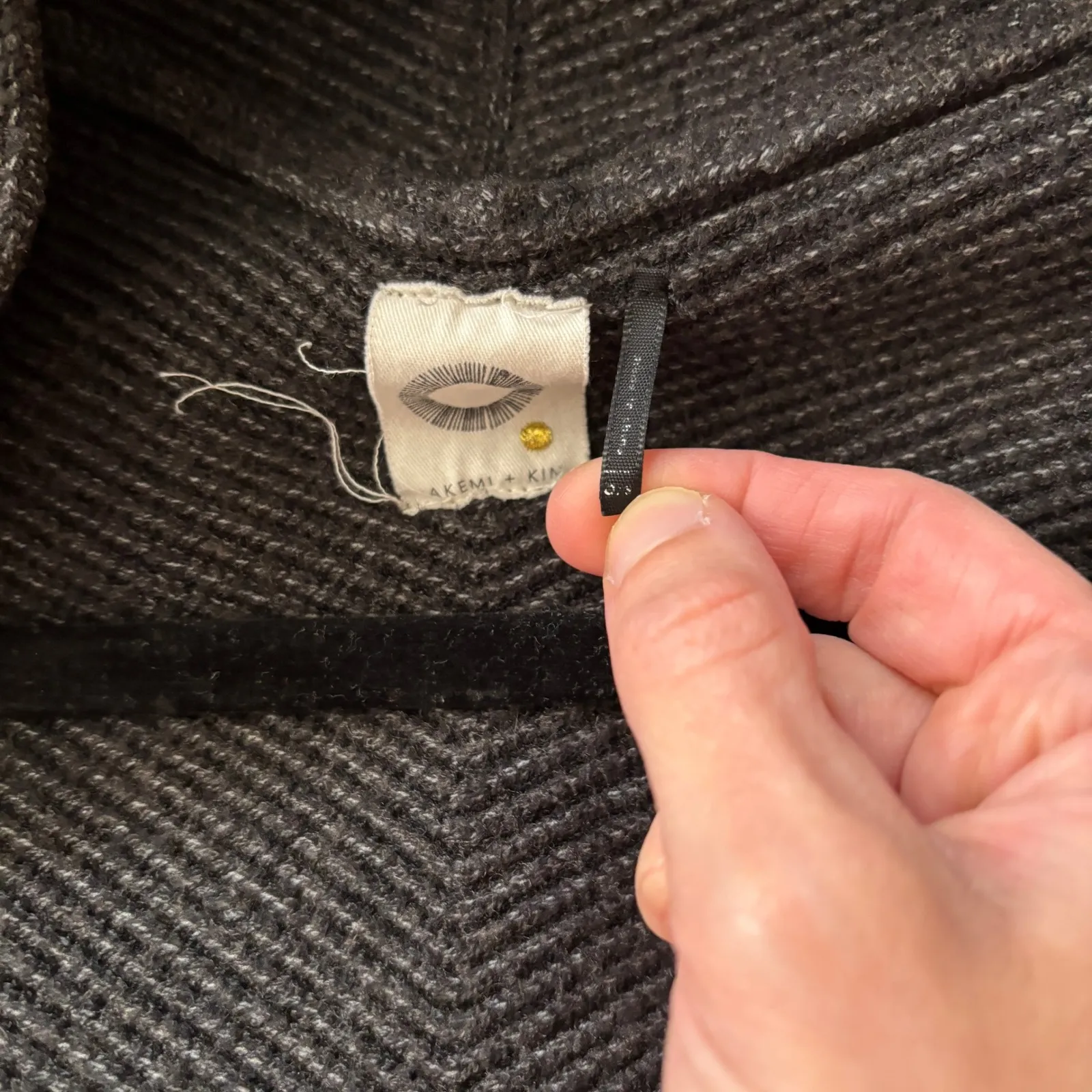 Akemi + Kin Womens Gray Poncho Wrap Open Front Shawl Cardigan Sweater Pockets - Image 6