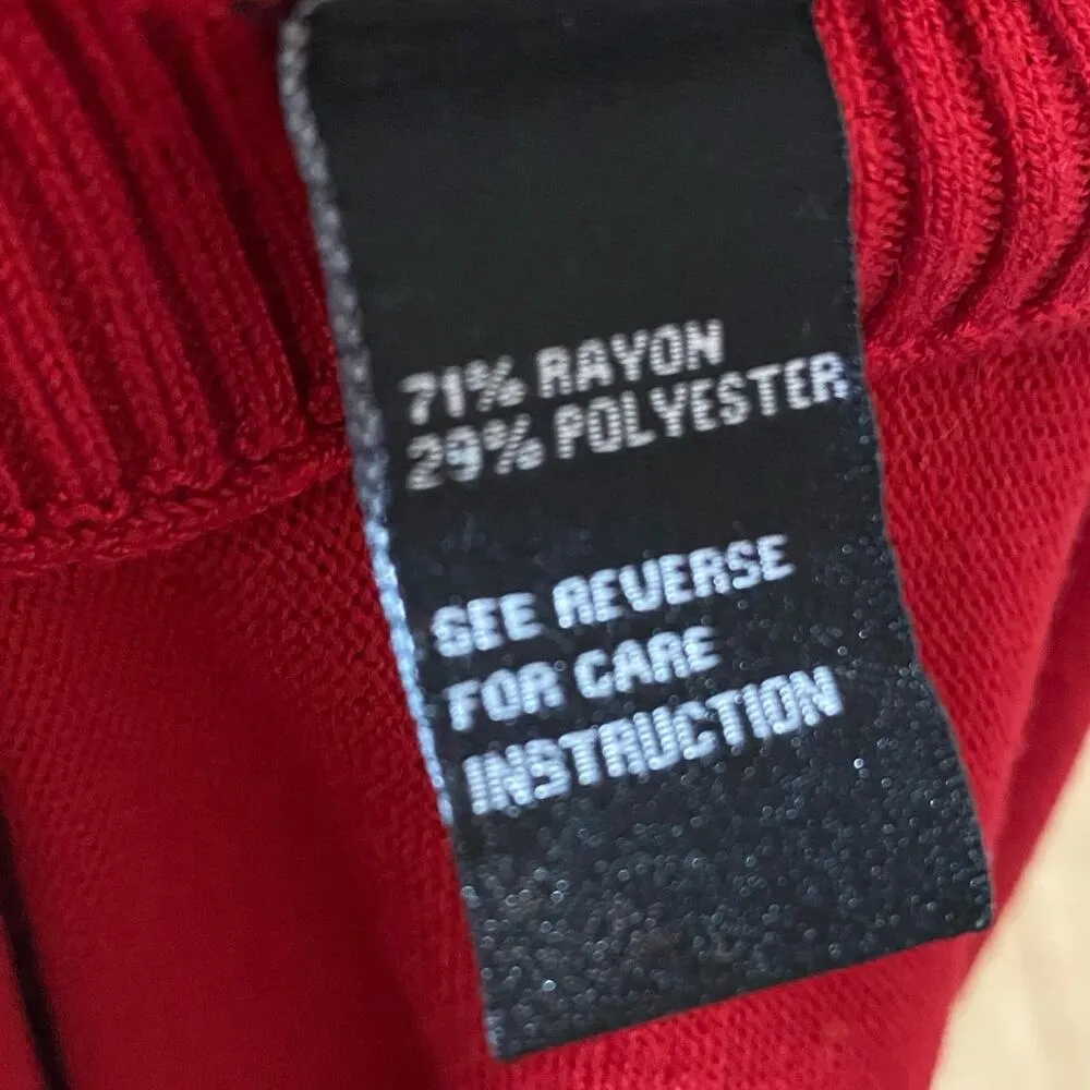 Adrienne Vittadini Solid Red Knit Tunic Sweater Size Medium - Image 8