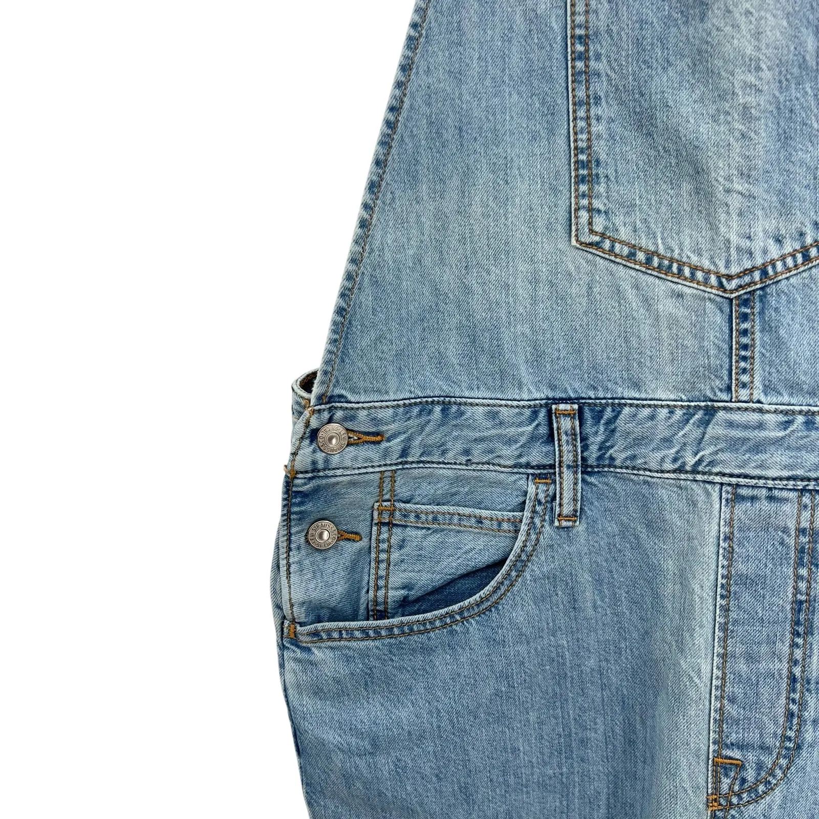 Levi's Original Overalls Jeans Denim Medium Light Wash Blue‎ Size Large - Image 8