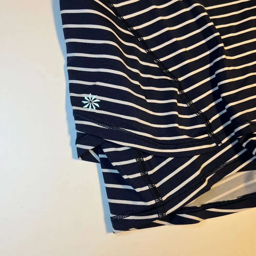 Athleta Stealth Skort‎ Navy Blue White Striped Size Large Athletic Skirt Shorts - Image 7