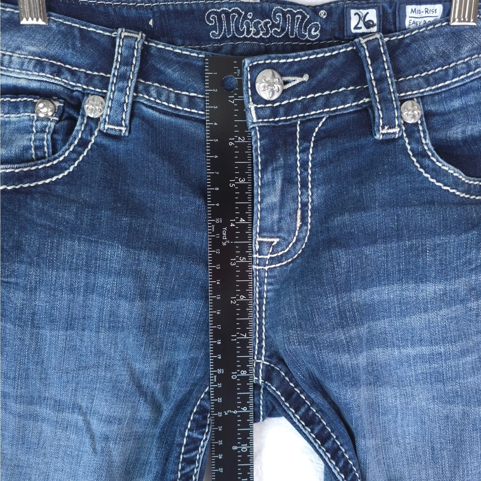 Miss Me Jeans Womens 26 Blue Mid Rise Easy Boot Western Cowgirl Y2K Denim - Image 9