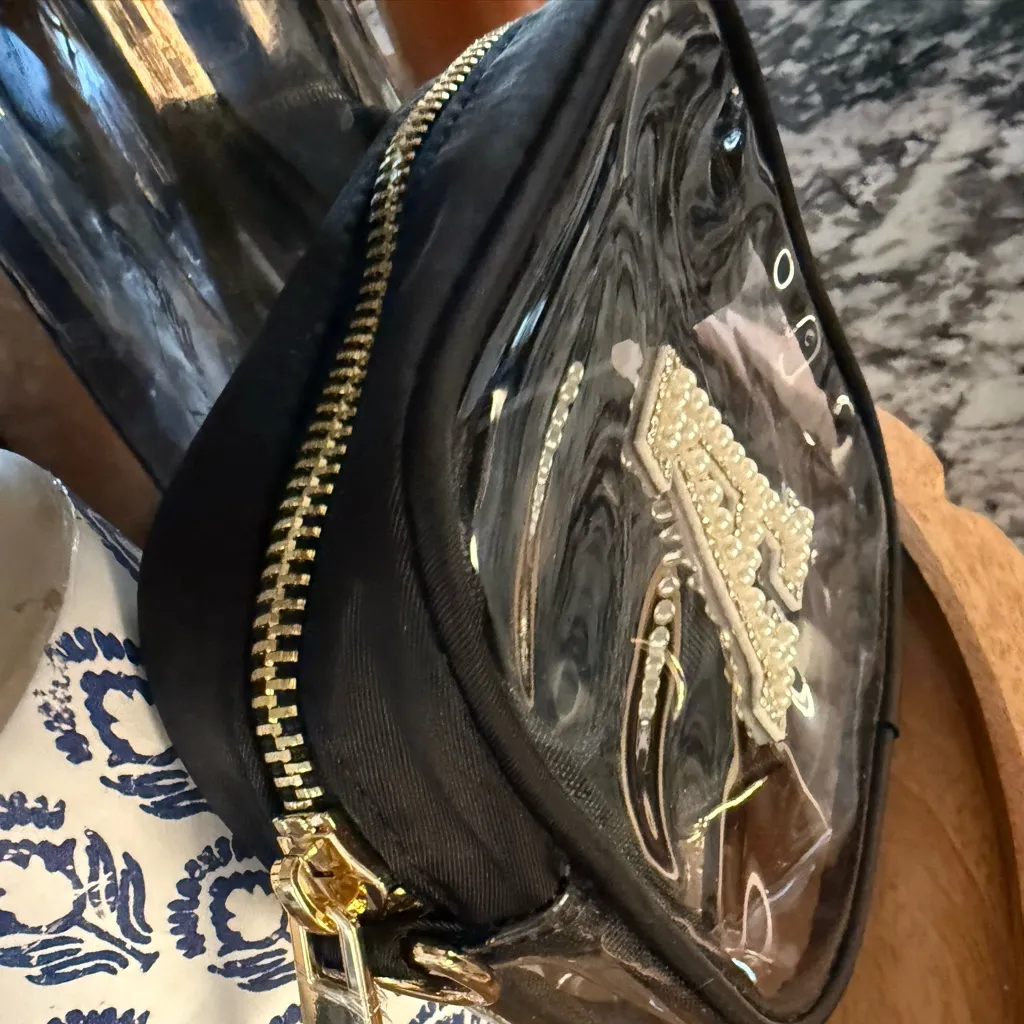 Clear Crossbody Bag Letter A Black - Image 4