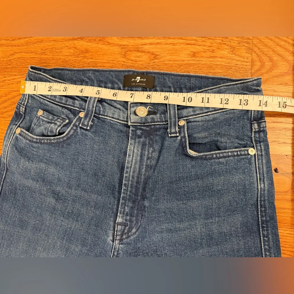 7 For all Mankind High Waist Cropped Straight Jeans Size 28 - Image 8