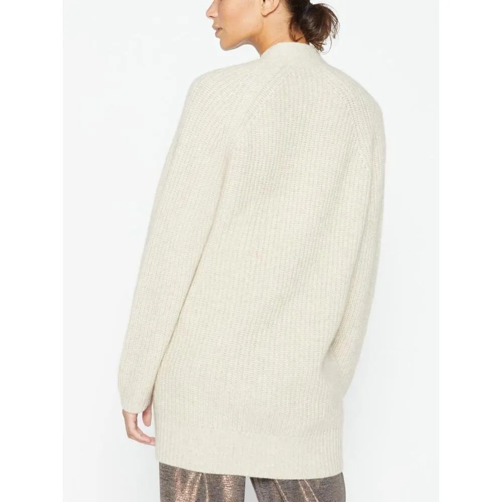 Brochu Walker Jenny Cardigan Large Macaroon Melange Cream Wool Cashmere - Image 2