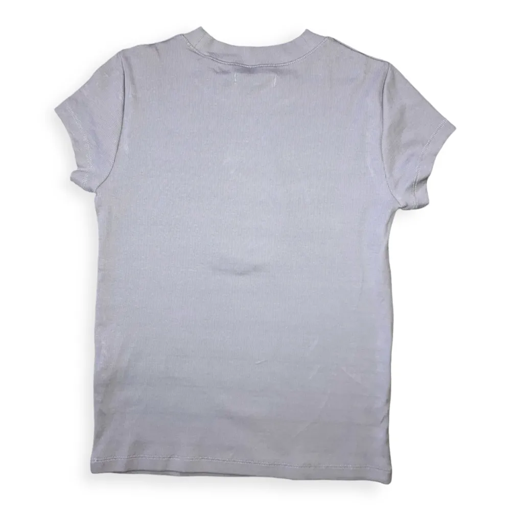 Womens Gray Supima® Rib Tee - Image 4