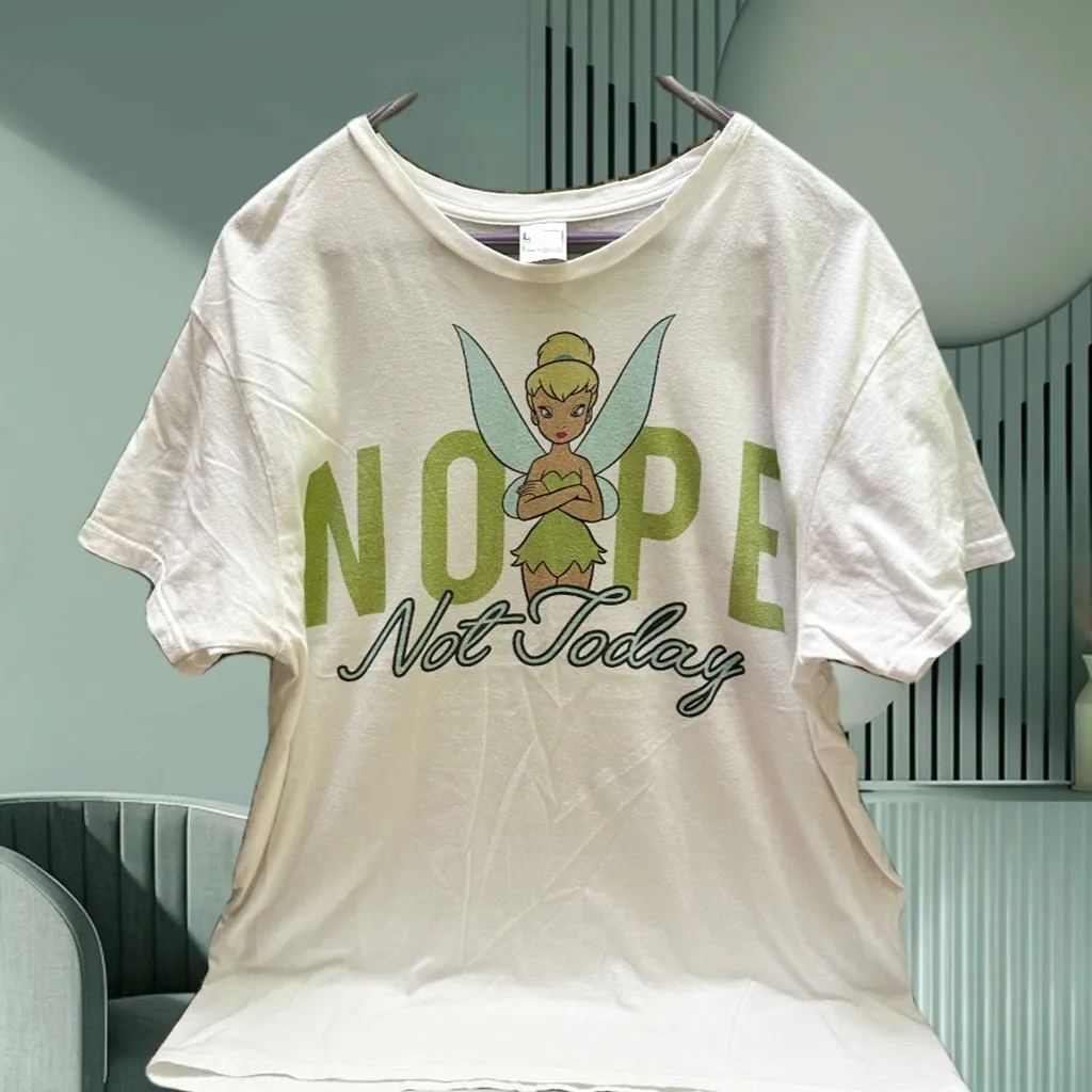 Disney White T-Shirt with Tinkerbell Graphic size L - Image 2