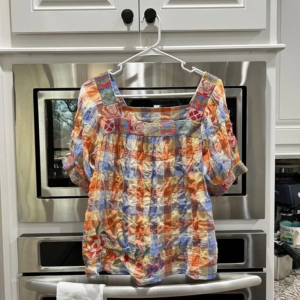 Johnny Was Workshop Petunia Square Neck Park Blouse Boho Chic W18823 - Image 3