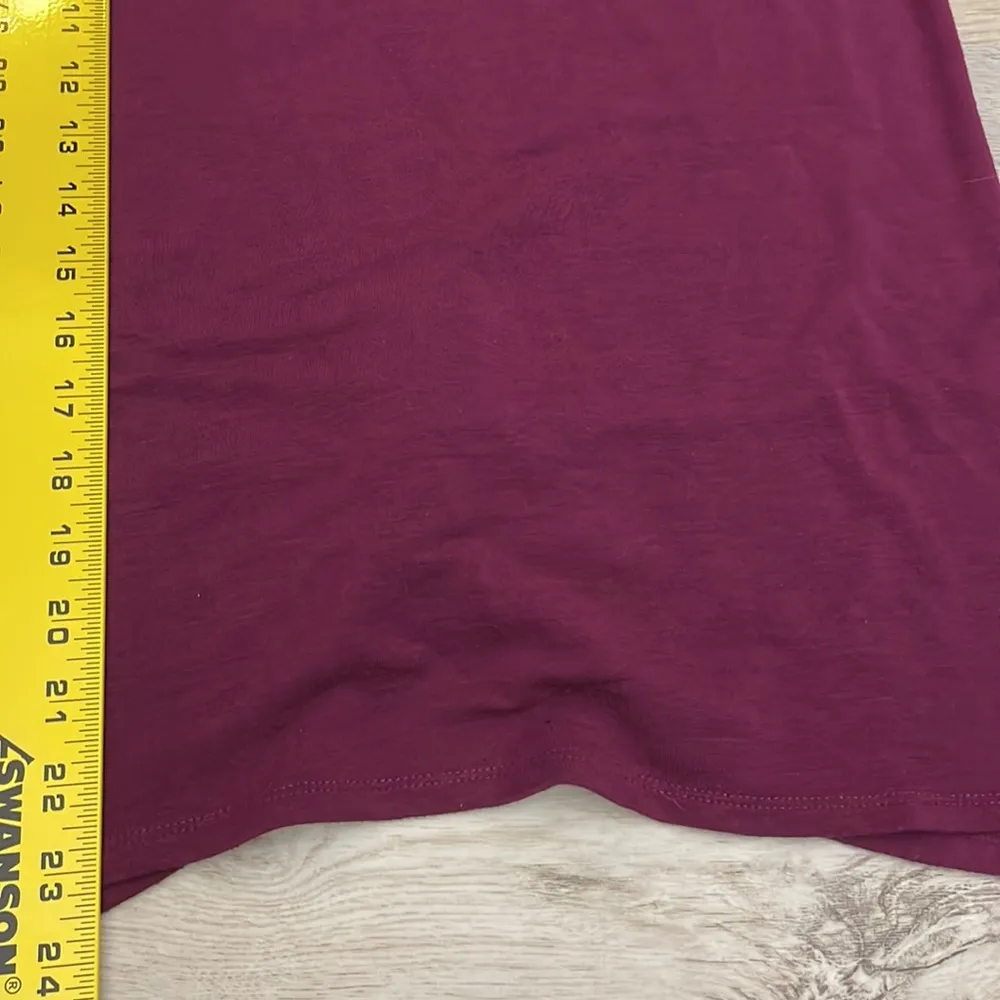 Maroon Red Long Sleeve Scoop Neck Twist Cut Out Back T-Shirt Small - Image 8