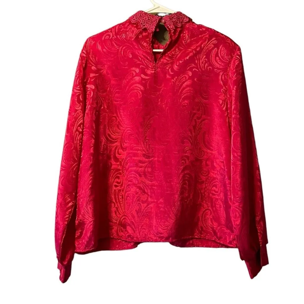 Charolette VanHorne Pink Blouse Size 14 Vintage Formal Classic Gala‎ Designer - Image 2